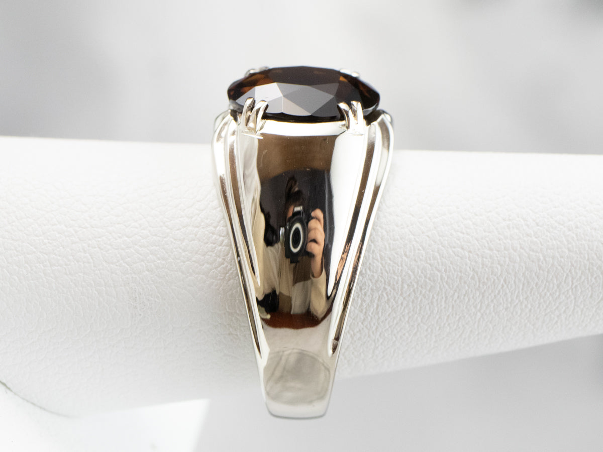 Dravite Tourmaline White Gold Statement Ring