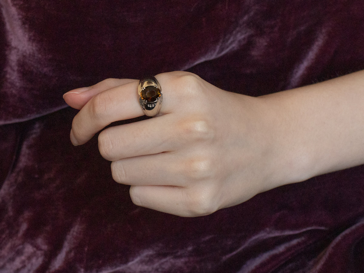 Dravite Tourmaline White Gold Statement Ring