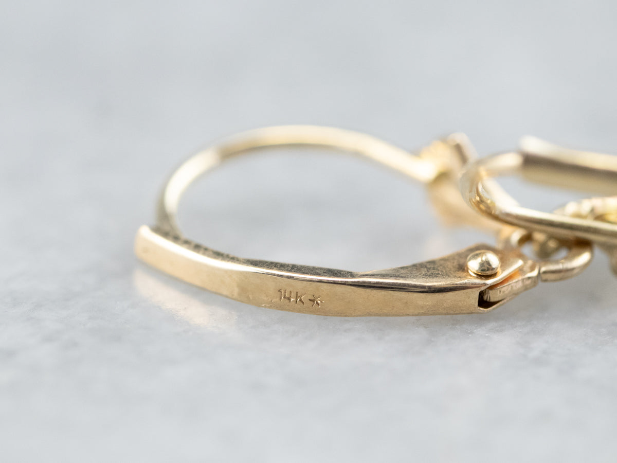 Peridot Gold Bar Drop Earrings