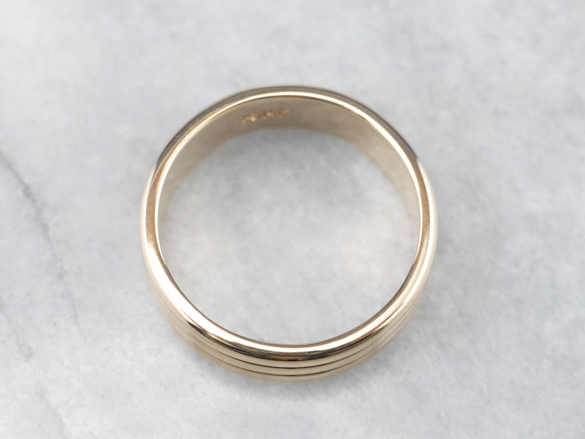 Three Row Gold Band Ring