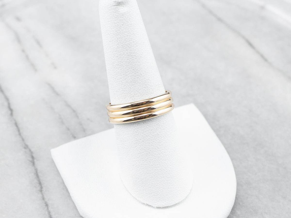 Three Row Gold Band Ring