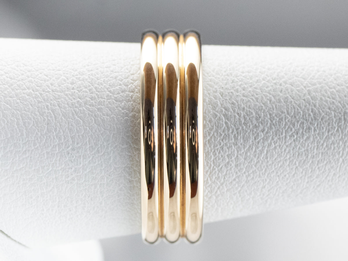 Three Row Gold Band Ring