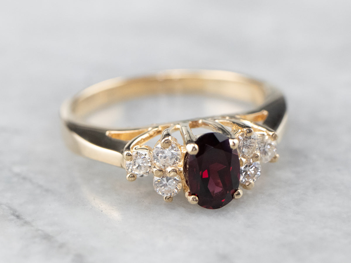 Ant Hill Garnet Diamond Gold Ring