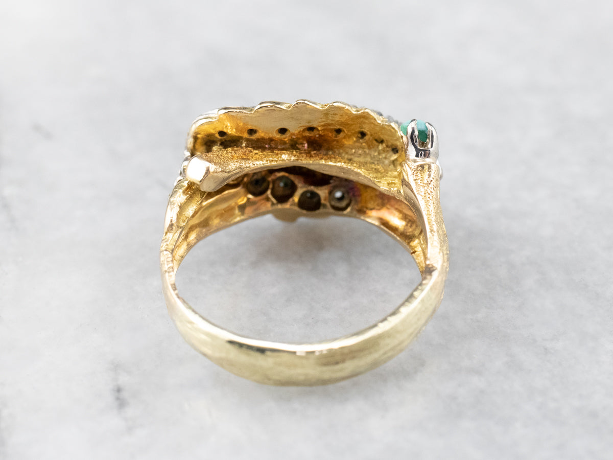 Turquoise and Diamond Statement Ring