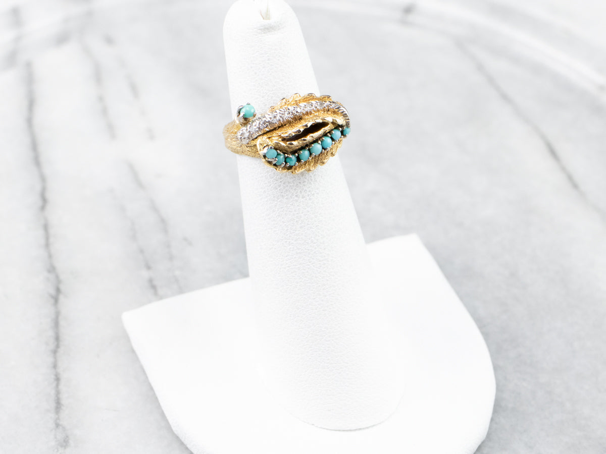 Turquoise and Diamond Statement Ring