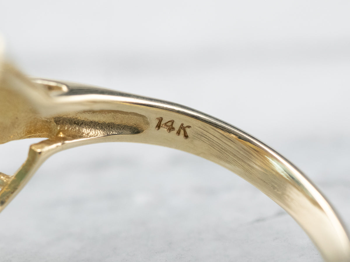 Fancy Cut Blue Topaz Gold Statement Ring