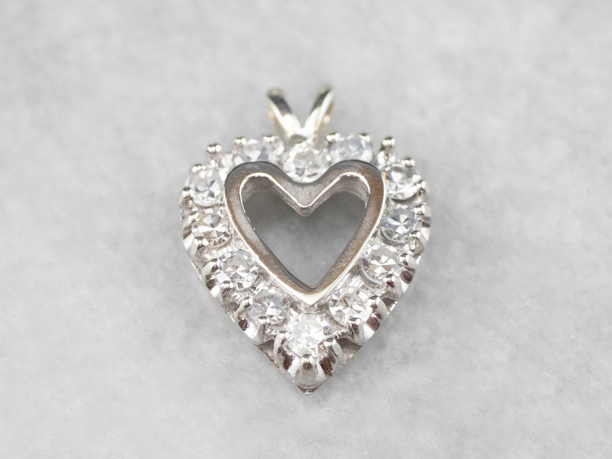 Diamond White Gold Heart Pendant