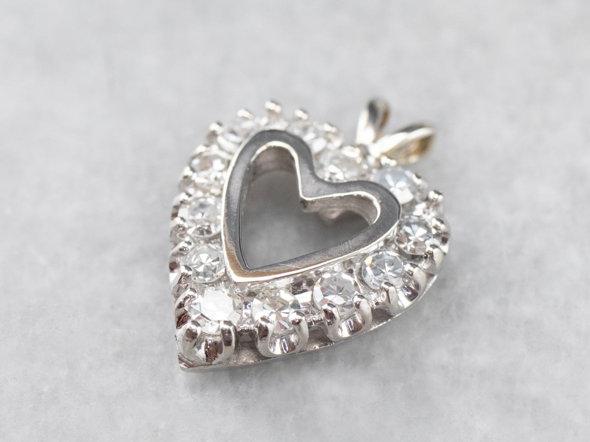 Diamond White Gold Heart Pendant