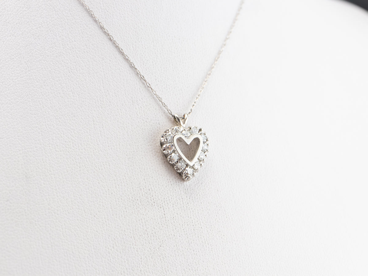 Diamond White Gold Heart Pendant