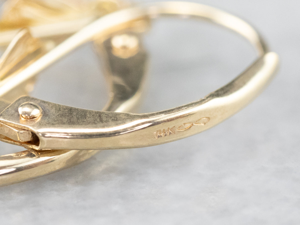 Pear Cut Citrine Gold Bar Drop Earrings