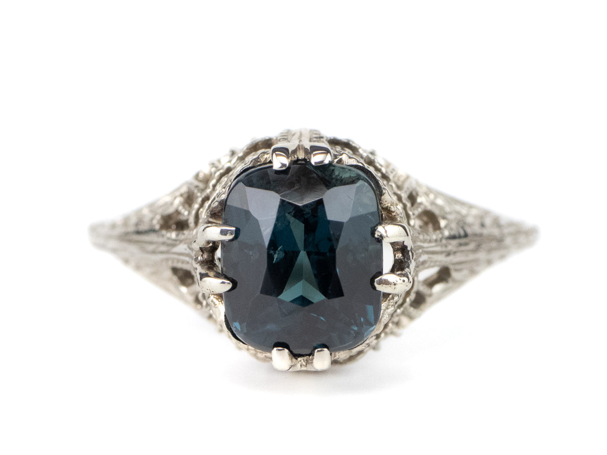 Rare Color Changing Garnet White Gold Islington Ring by Elizabeth Henry