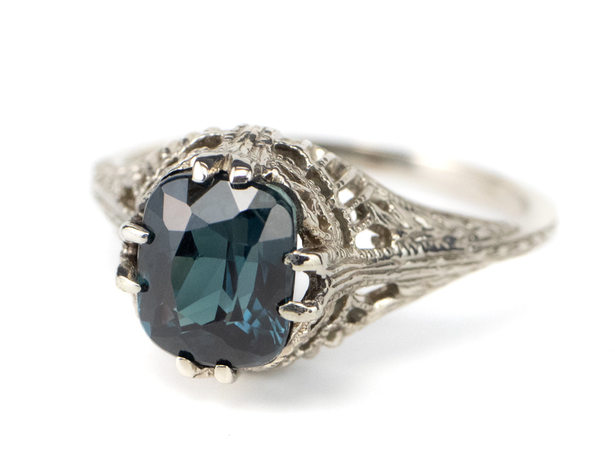 Rare Color Changing Garnet White Gold Islington Ring by Elizabeth Henry