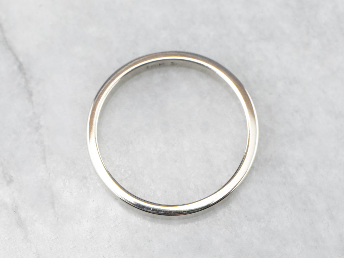 14K White Gold Plain Straight Style Band