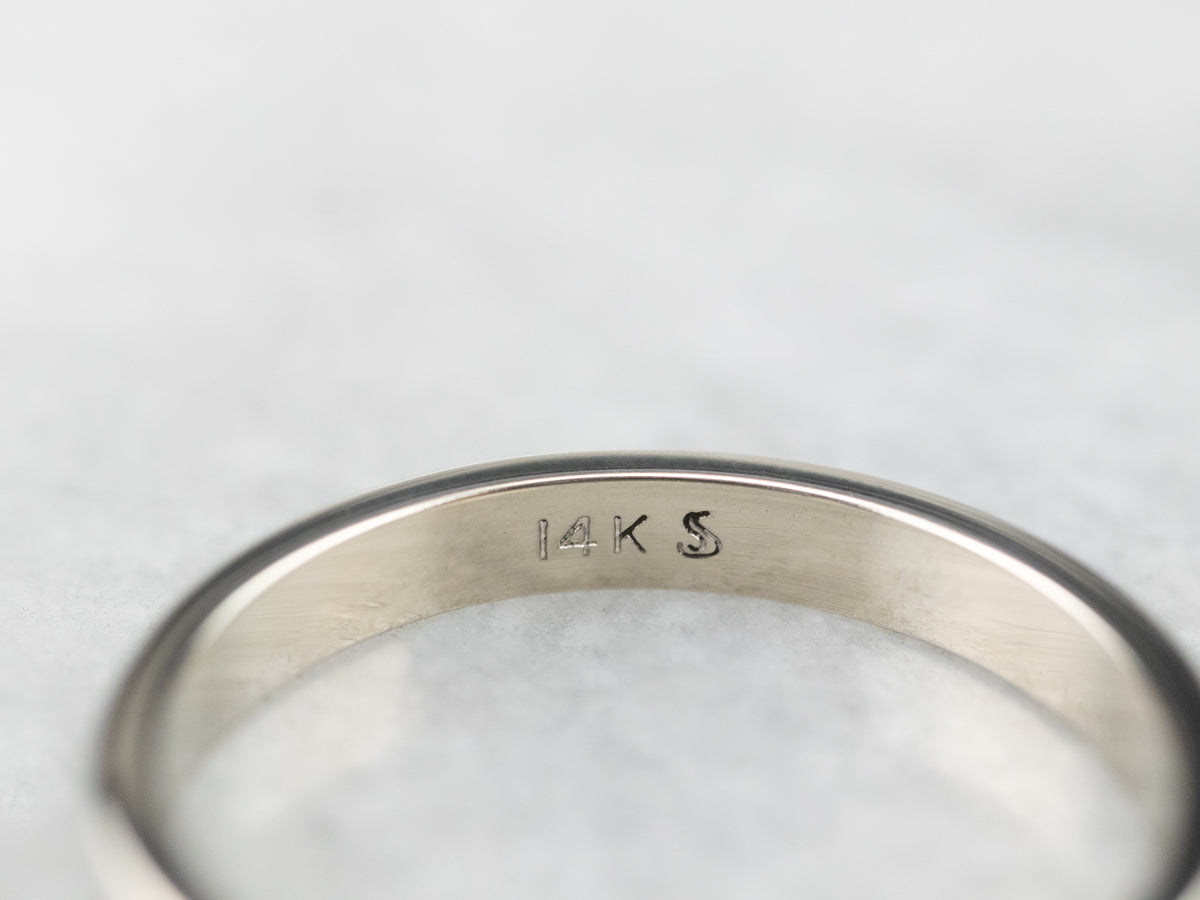 14K White Gold Plain Straight Style Band