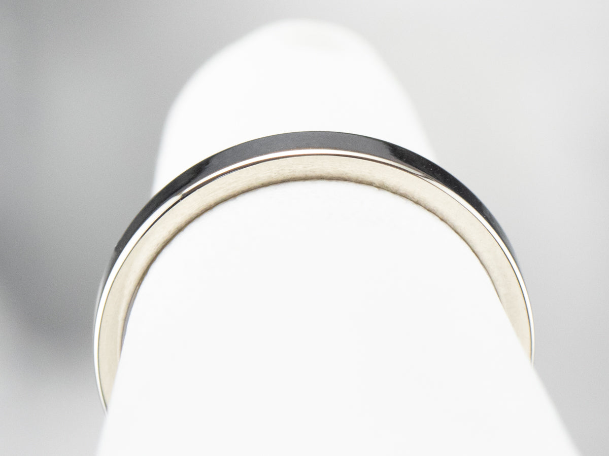 14K White Gold Plain Straight Style Band