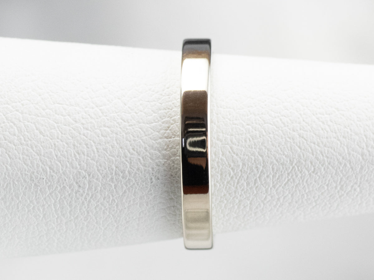 14K White Gold Plain Straight Style Band