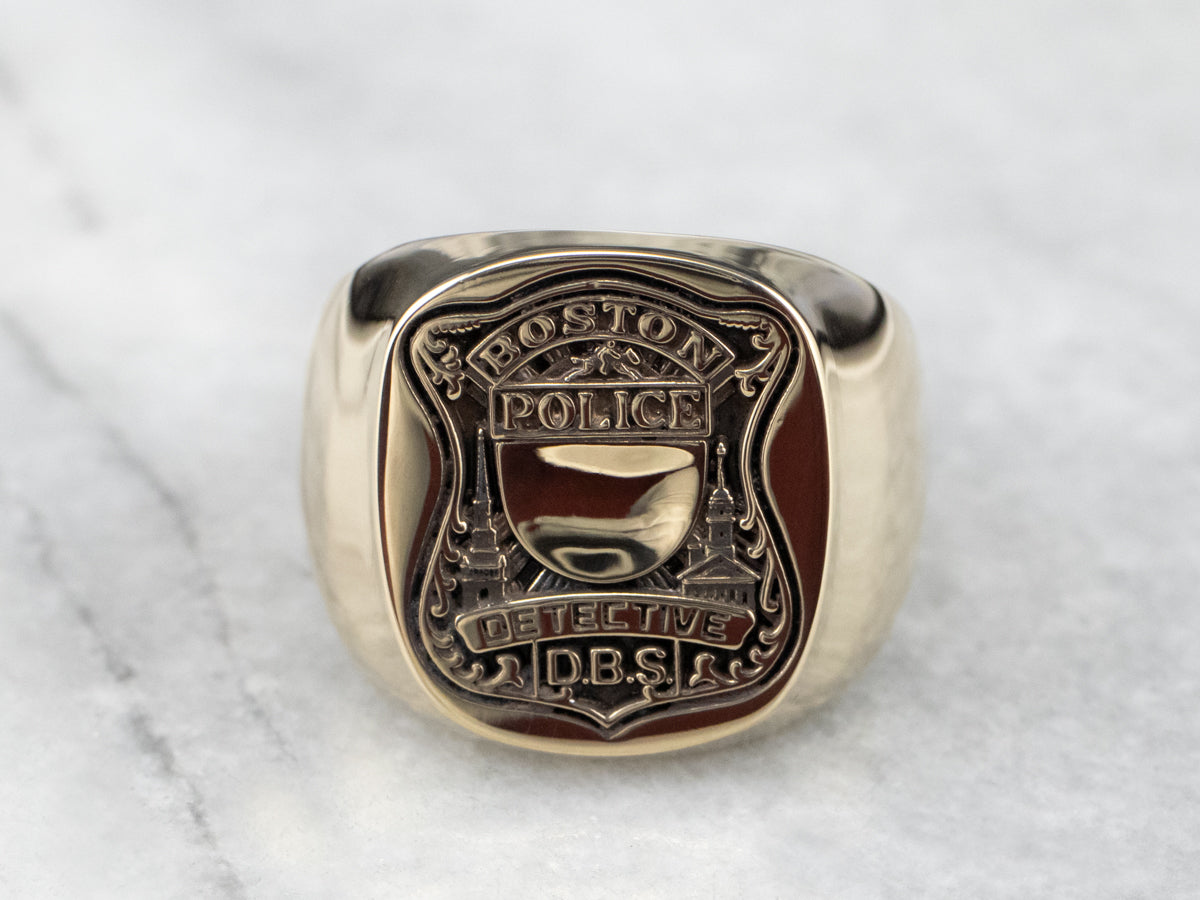 Boston Police Detective Gold Signet Ring