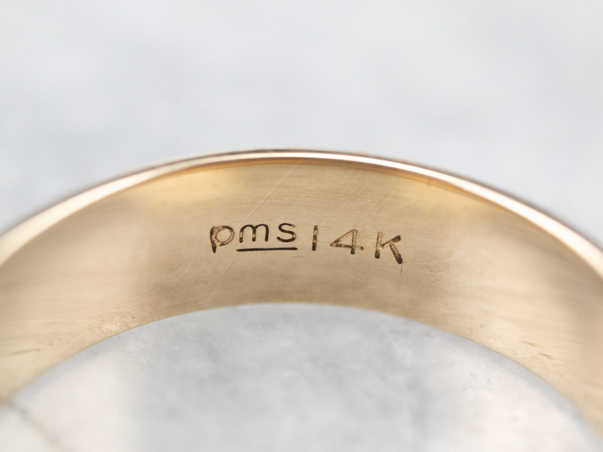 14K Gold Quilted Patterned Wedding Band