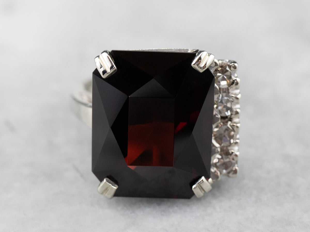 Pyrope Garnet and Diamond Cocktail Ring