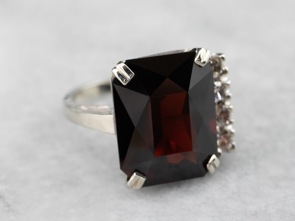 Pyrope Garnet and Diamond Cocktail Ring