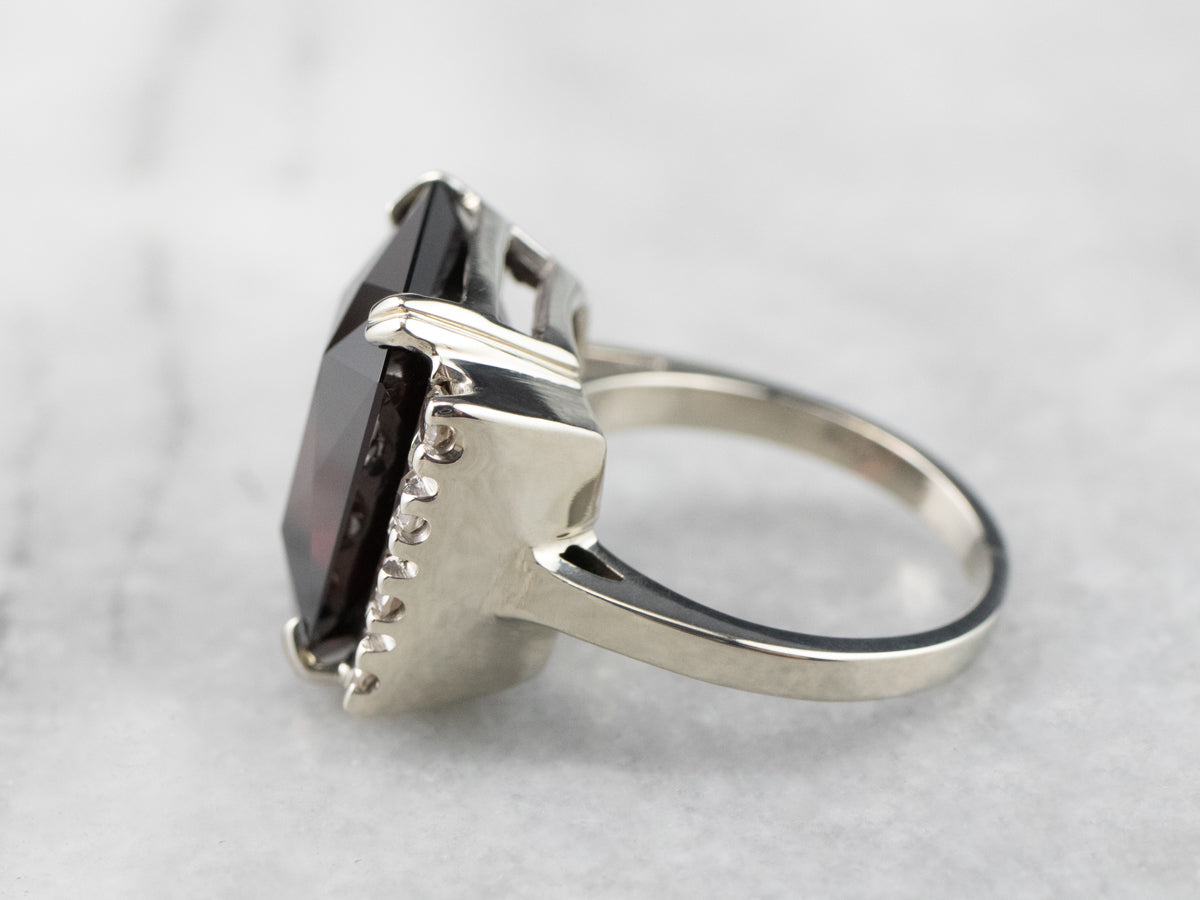 Pyrope Garnet and Diamond Cocktail Ring