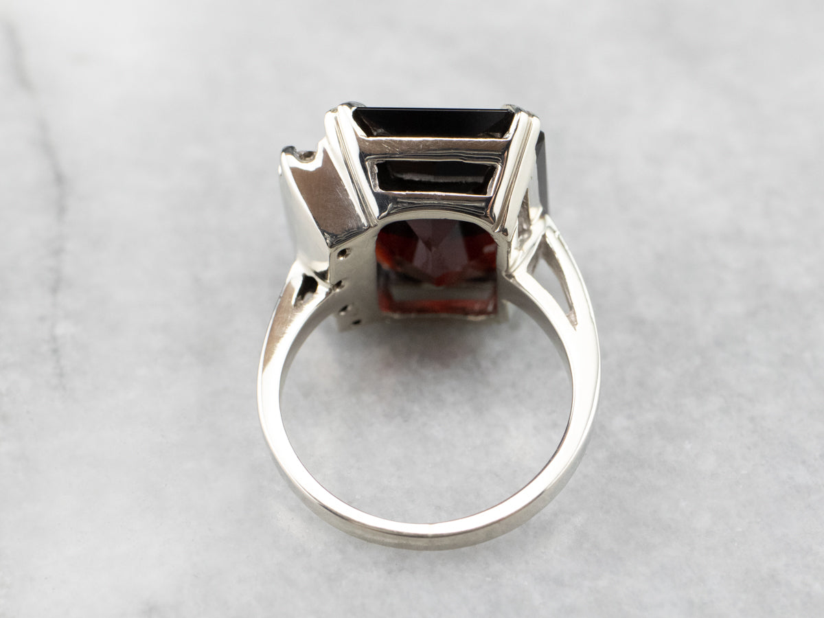 Pyrope Garnet and Diamond Cocktail Ring
