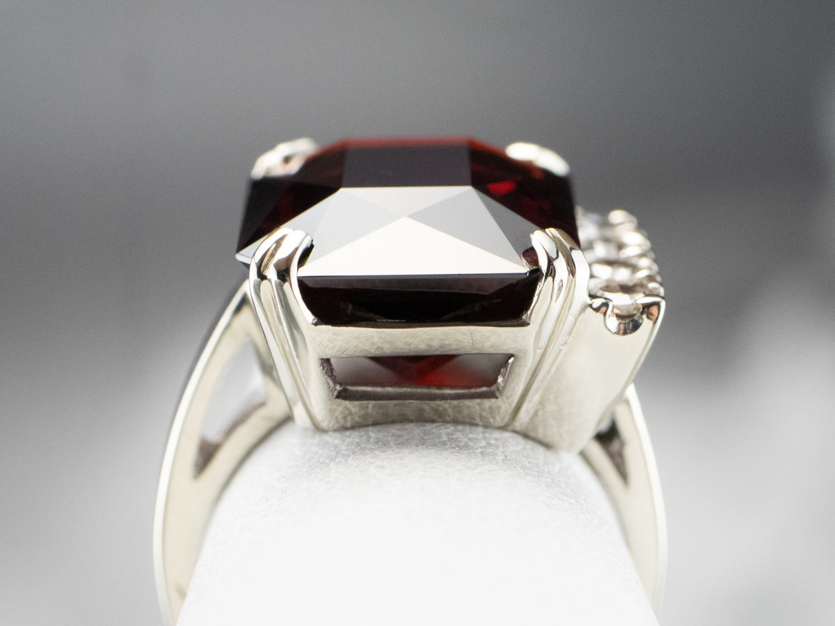 Pyrope Garnet and Diamond Cocktail Ring