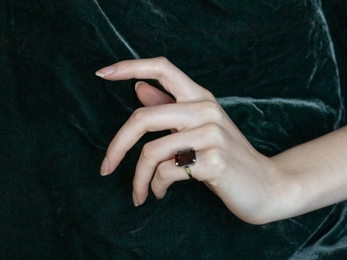 Pyrope Garnet and Diamond Cocktail Ring