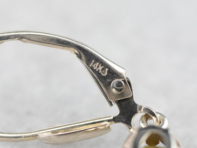White Gold Mali Garnet Drop Earrings