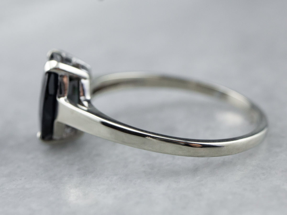 Sapphire White Gold Solitaire Engagement Ring