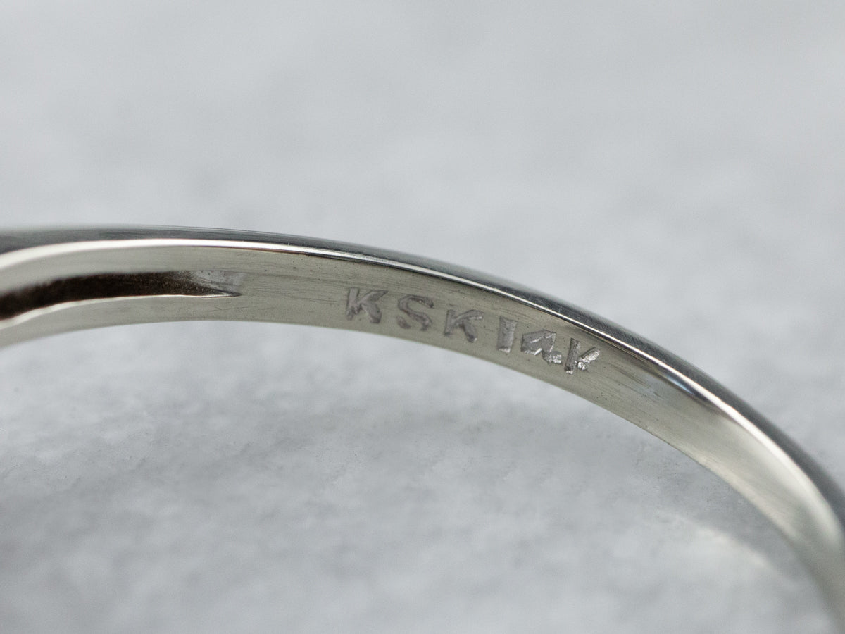 Sapphire White Gold Solitaire Engagement Ring