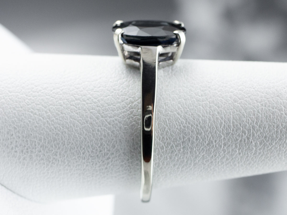 Sapphire White Gold Solitaire Engagement Ring