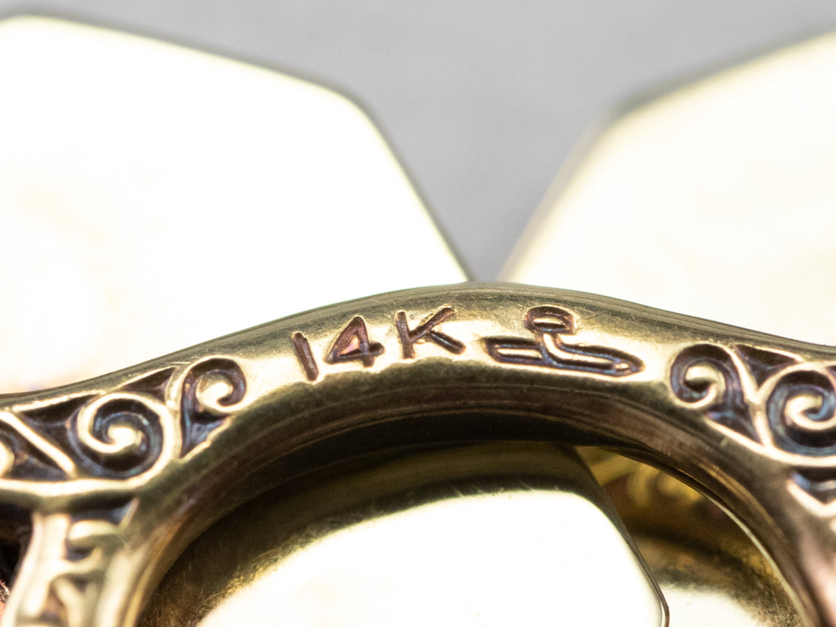 Vintage Black Enamel and Gold Cufflinks