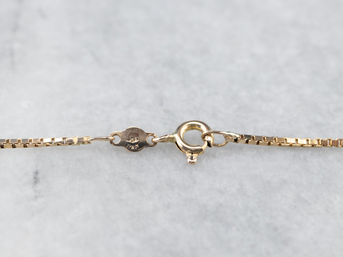Long Vintage Gold Box Chain