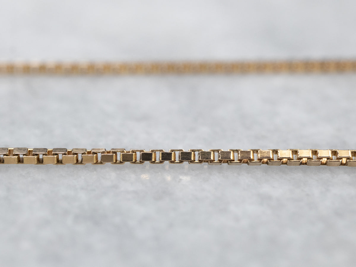 Long Vintage Gold Box Chain