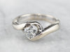 Modern Round Brilliant Diamond Bypass Engagement Ring