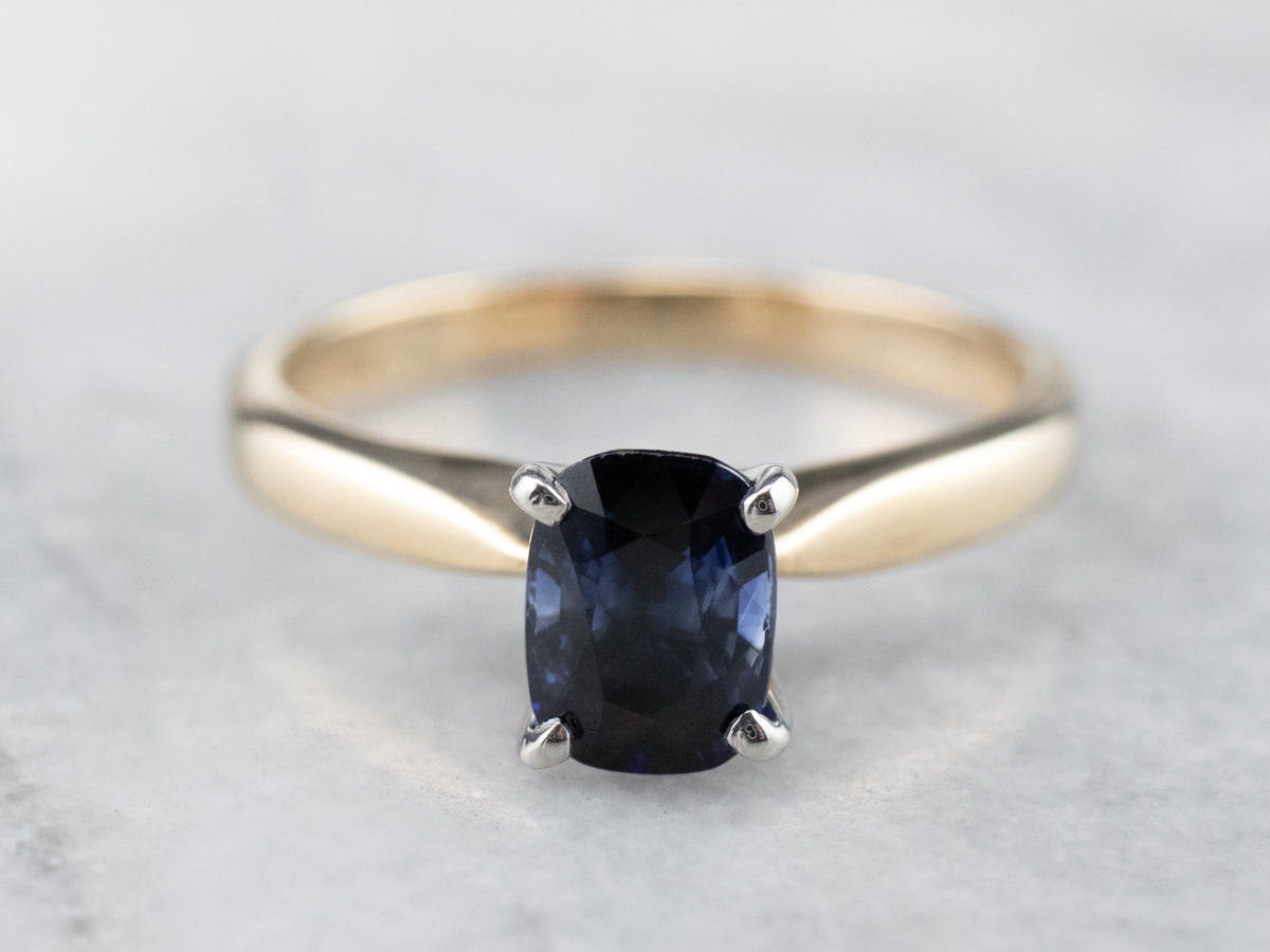 Sapphire Gold and Platinum Engagement Ring