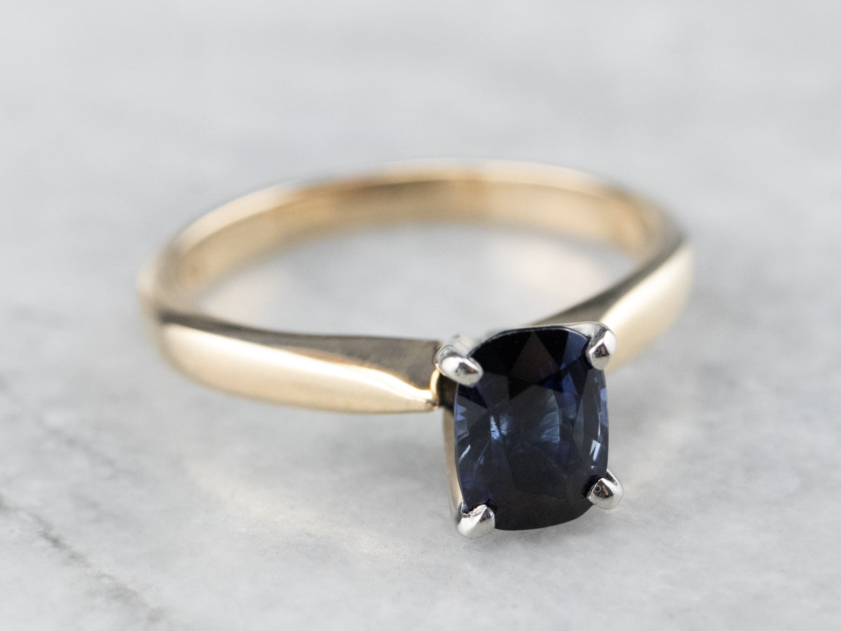 Sapphire Gold and Platinum Engagement Ring