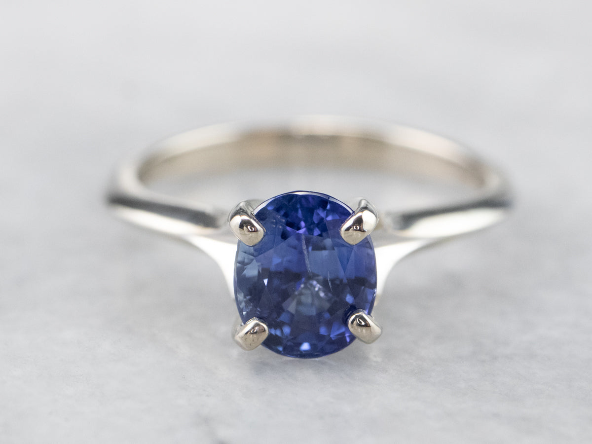 Sapphire Solitaire Engagement Ring