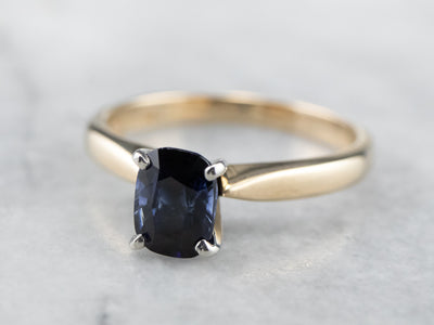 Sapphire Gold and Platinum Engagement Ring
