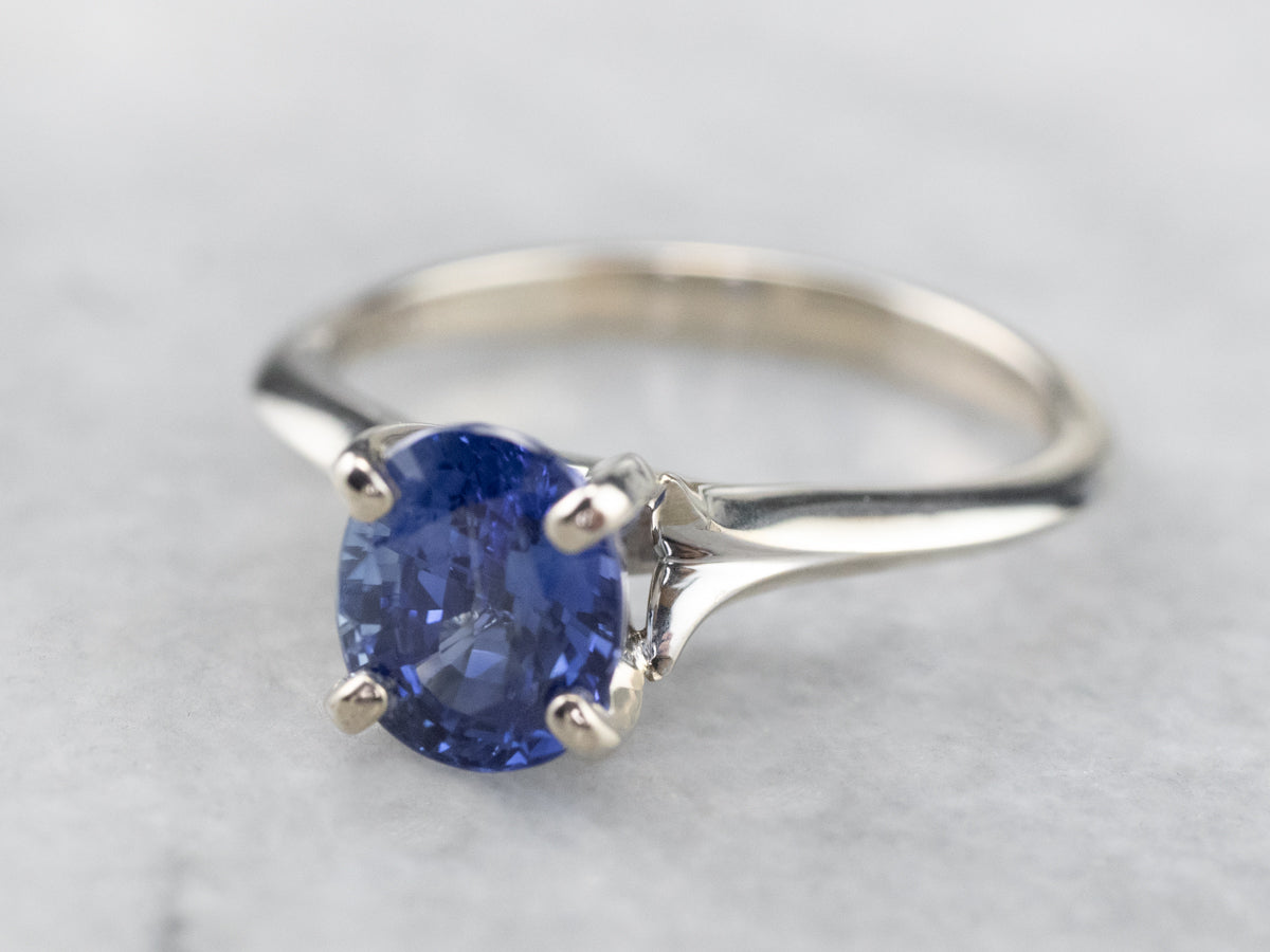 Sapphire Solitaire Engagement Ring