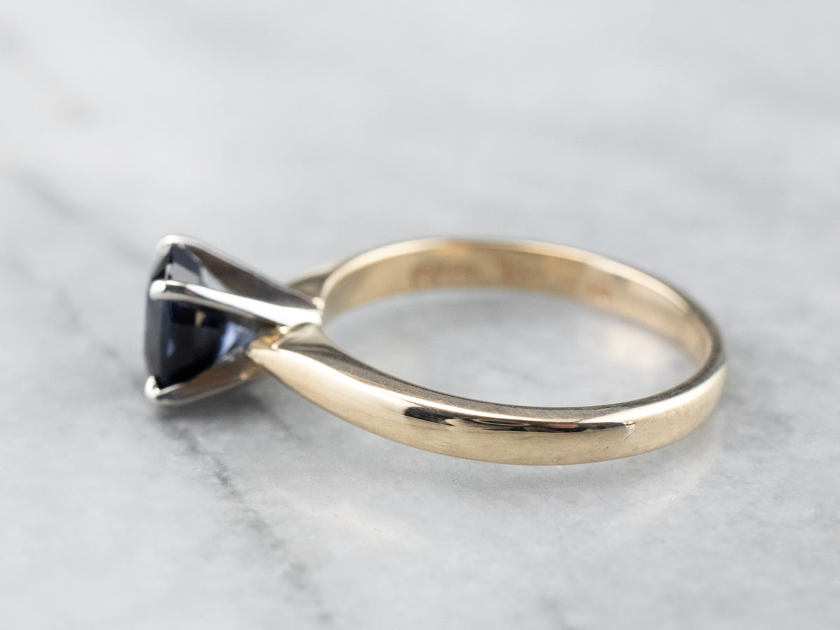 Sapphire Gold and Platinum Engagement Ring