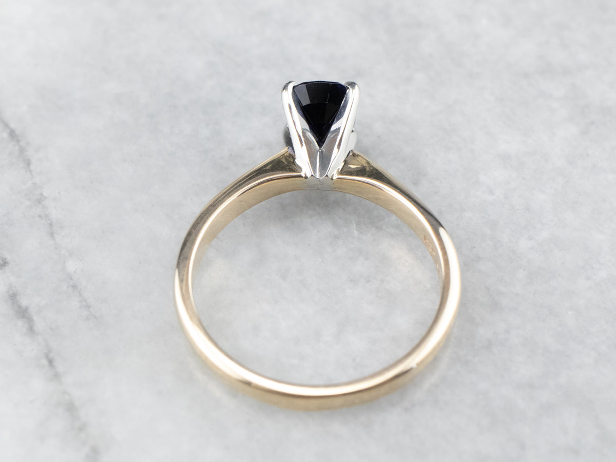 Sapphire Gold and Platinum Engagement Ring