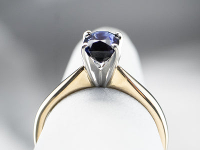 Sapphire Gold and Platinum Engagement Ring