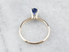 Two Tone Gold Sapphire Solitaire Ring