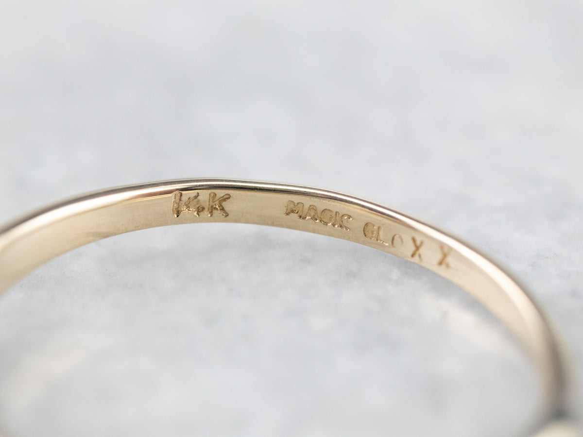 Two Tone Gold Sapphire Solitaire Ring