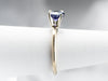 Two Tone Gold Sapphire Solitaire Ring