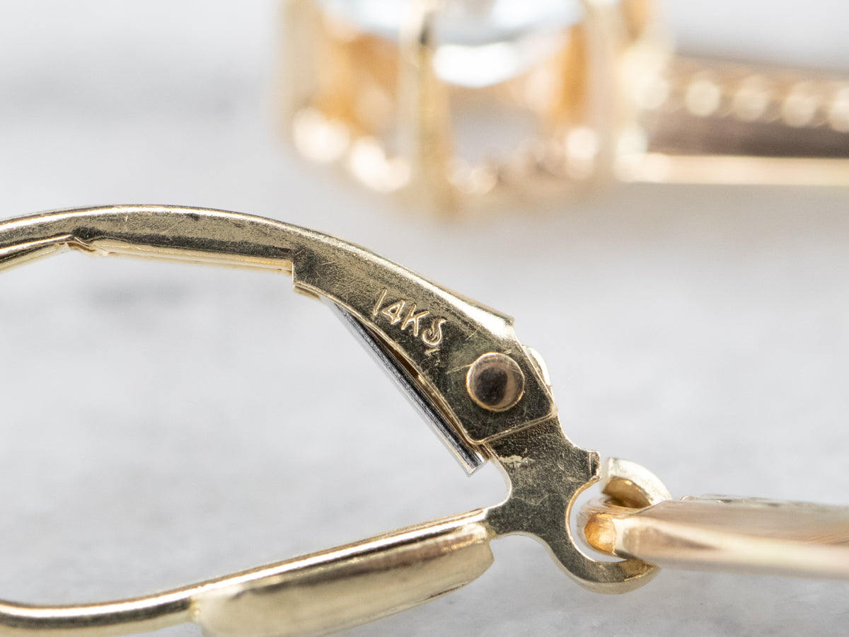 Vintage Style Aquamarine Drop Earrings