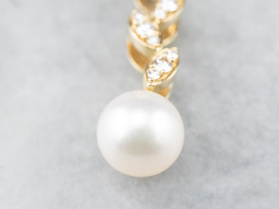 Botanical Pearl Diamond Gold Pendant