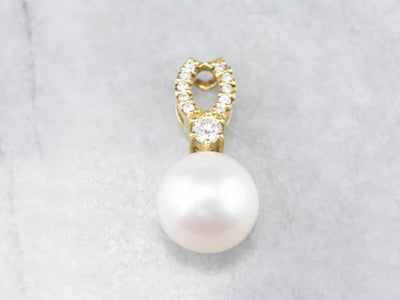 Pearl Diamond 18K Gold Pendant